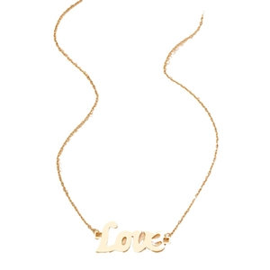 Élégant collier doré avec pendentif Love et chaîne fine pour femme romantique