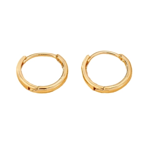 Elegante goldene geometrische Creolen mit poliertem Finish und Scharnierverschluss für Alltag