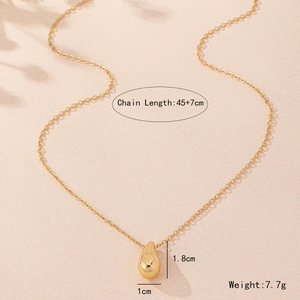 Elegante goldene Tropfen-Halskette für Damen mit poliertem Finish und verstellbarer Kette