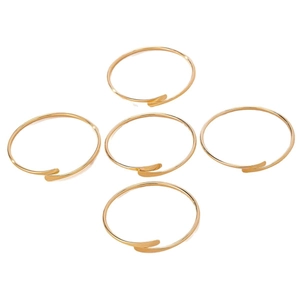 Ensemble de 5 créoles dorées minimalistes avec fermeture plate pour femmes