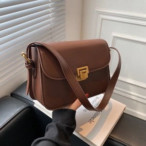 Sac À Épaule Femme Cuir PU Vintage Petit Sac À Bandoulière Carré Avec Fermeture À Boucle Dorée Sac À Main Mode Polyvalent