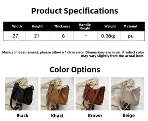 Detail view of ruched cloud bucket bag in four colors with dimensions and gold ring handle