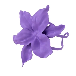Chic oversized purple flower hair accessory with matte finish and 3D petal texture