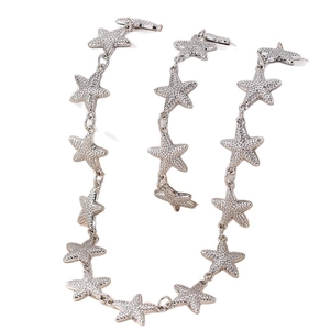 Chic 2-piece silver star necklace and bracelet set with sparkling rhinestone inlay stars