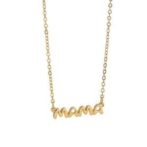 Minimalist gold mama letter pendant necklace on fine chain for Mother's Day gift