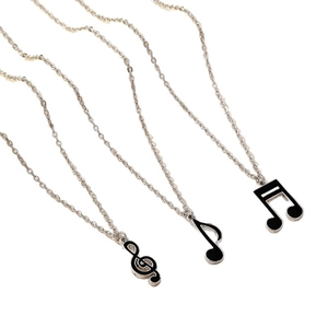 Lot de 3 colliers notes de musique en alliage argenté avec symboles musicaux émaillés