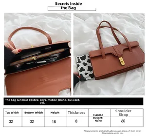 Size chart showing 32x18x8cm dimensions for the retro leather shoulder bag