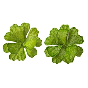Exaggerated red pleated flower earrings with elegant sweet design for women