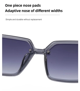 Detail of integrated nose pads on TR polarized sunglasses with gradient lenses