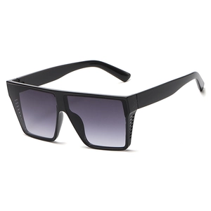 Unisex Fashion Oversized Square Sunglasses UV400 Protection PC Gradient Lens Plastic Frame Grid Pattern Outdoor Eyewear