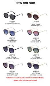 Multi-color vintage oval steampunk sunglasses with side shields and metal frames