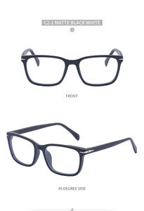 Front and 45-degree side view of matte black square frame sunglasses with metal details