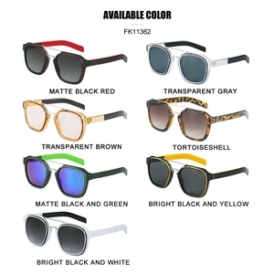 Vintage double-bridge square sunglasses available in seven stylish multi-color frames