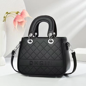 Women Quilted Handbag PU Leather Diamond Lattice Shoulder Crossbody Bag Detachable Strap Elegant Fashion Versatile Lady