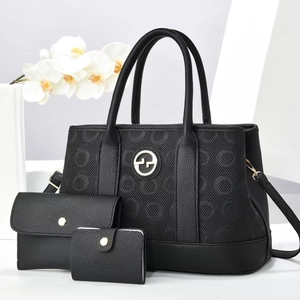 Women Shoulder Handbag And Clutch And Card Purse PU Leather Litchi Pattern Embossed Large Capacity Daily Elegant