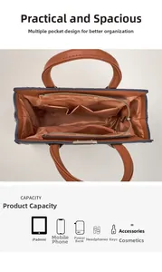 Detailed interior of the lizard pattern tote bag showing zip pocket and large capacity