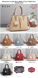 Detailed views of textured handbags in 8 colors and interior compartment structure