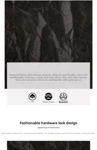Macro detail of waterproof black textured fabric and premium plated metal hardware buckle