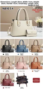 Close-up of lychee grain tote bag set with dimensions and multiple color options