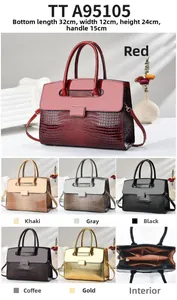 Détails du sac à main motif crocodile avec dimensions 32x12x24cm et poches internes