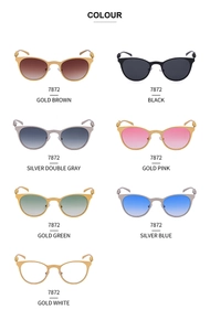 Collezione occhiali da sole cat-eye con dettaglio leopardo in sette colori di lenti