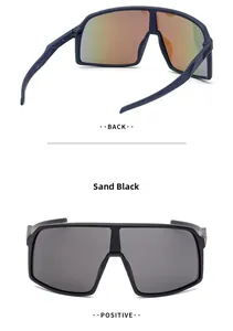 Vorder- und Rückansicht der polarisierten Sportsonnenbrille in Sand Black und Blau