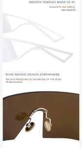 Détail des branches en PC blanc évidées et des plaquettes de nez sur les lunettes