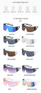 Matrice de lunettes de soleil de sport oversize avec diverses teintes de verres colorés