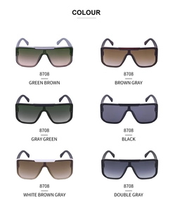 Collection of oversized shield sunglasses in six assorted colors from model 8708
