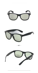 Classic black polarized sunglasses for men showing front, side and back view details