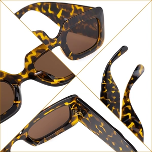 Classic tortoiseshell sunglasses with thick frames and brown lenses in a four-angle view