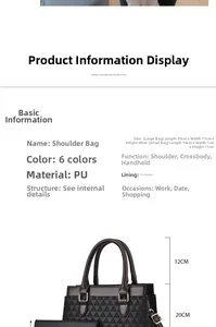 Detail view of embossed geometric tote bag set with precise dimensions and size guide