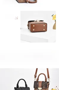 Detail of crossbody bag with golden D-shaped clasp and textured faux leather finish