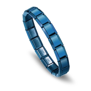 Modulares Edelstahl-Gliederarmband mit eleganter, tiefblauer Galvanisierung