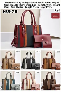 Ensemble de sacs à main trois pièces texturés avec dimensions et coloris variés