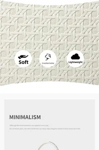Detail of white woven texture on bucket bag showing soft, light, and comfortable material