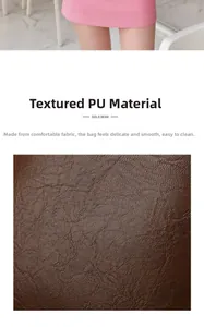 Close-up of smooth dark brown PU leather texture showing fine grain for handbag material