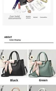 Detail view of large capacity crocodile textured tote bag with silk scarf and color options