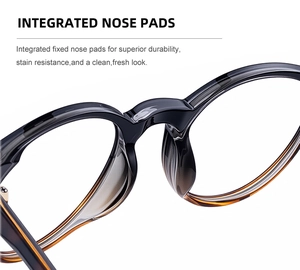Detail view of durable integrated nose pads on tortoiseshell round sunglasses