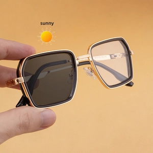 Detail of square sunglasses frame with MY-984 model number and CE certification marks