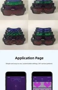 Detail view of smartphone APP interface for customizing patterns on Bluetooth LED glasses