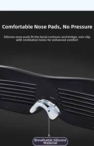 Detail of soft silicone nose pads with air holes on these programmable LED glasses