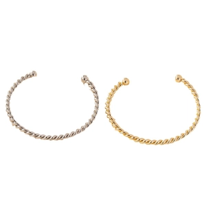 Bracelets torsadés minimalistes en or et argent avec extrémités sphériques
