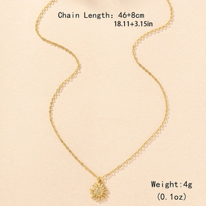 Elegant gold sun face pendant necklace with adjustable chain length dimensions