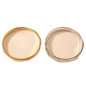 Minimalist triple layer stackable round metal bracelets in polished gold and silver finishes