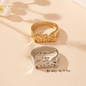 Gold- und Silber-KISS-Ring-Set mit 1,8 cm Durchmesser und 4 g Gewicht-Spezifikationen