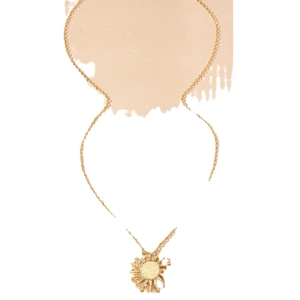 Elegante goldene Sonnenanhänger-Halskette mit feiner Kette im Vintage-Boho-Stil