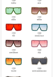 Macro view of oversized sunglasses frames featuring intricate multi-color rhinestone details