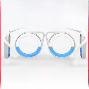 Removable white anti-motion sickness glasses with blue liquid and lensless design
