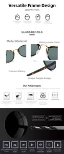 Detail view of tortoiseshell sunglasses featuring UV400 protection and 9H hardness lenses